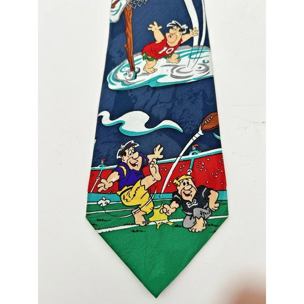Vintage‎ Flintstones Hannah Barbera Men's Tie 1993 Sports Barney Fred 73469
